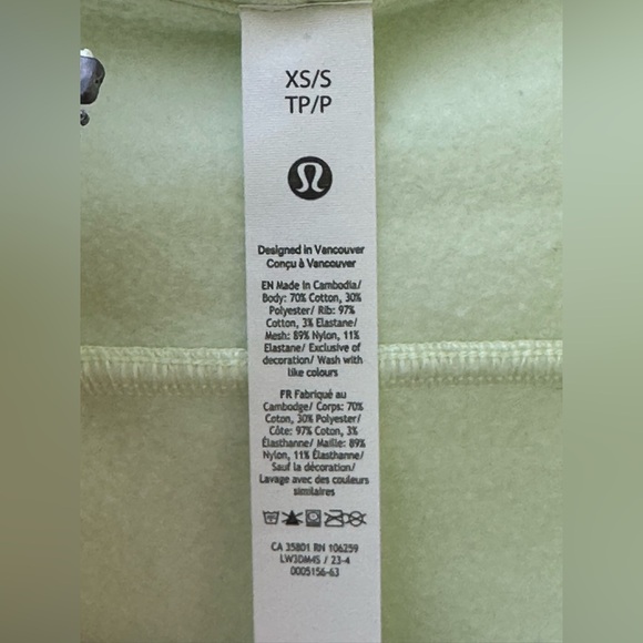 Lululemon Athletica Light Green Cropped Hoodie - Picture 2 of 9